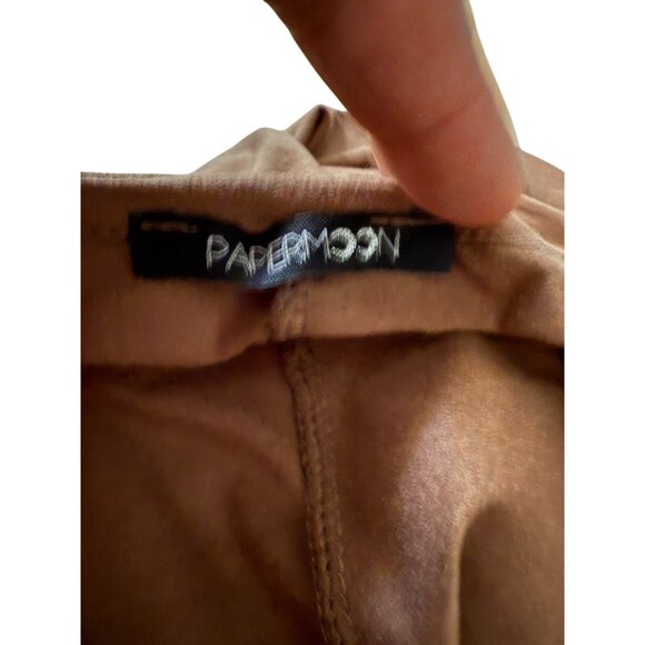 Papermoon Brown Sleeveless Midi Slip Dress With Spaghetti Straps & Side Slit Wom - Picture 6 of 7